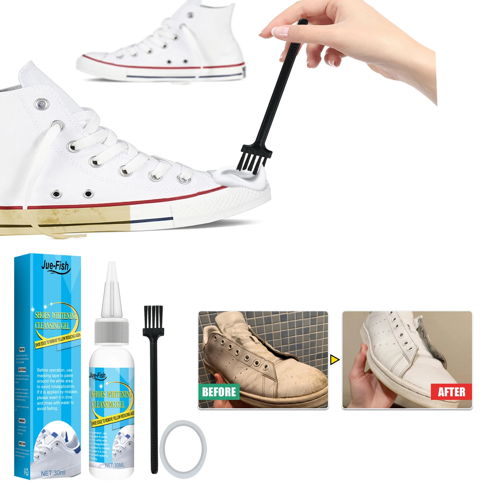 White Shoes Cleaning Gel Stain - đánh giá và giá Sneaker Care Spray